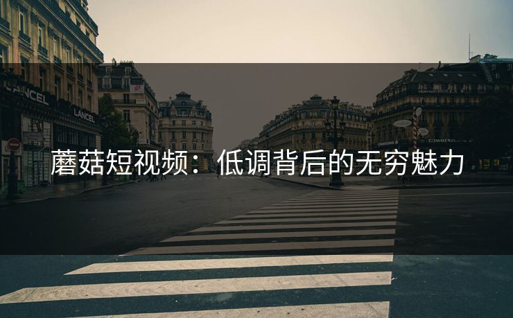 蘑菇短视频：低调背后的无穷魅力