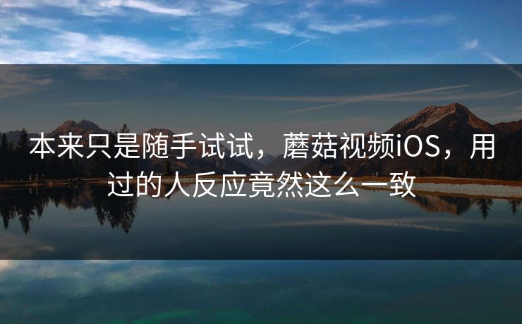 本来只是随手试试，蘑菇视频iOS，用过的人反应竟然这么一致