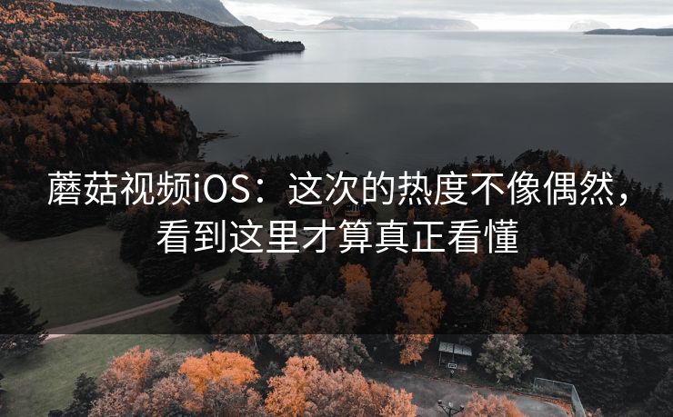 蘑菇视频iOS：这次的热度不像偶然，看到这里才算真正看懂