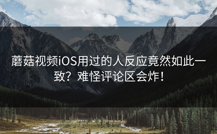 蘑菇视频iOS用过的人反应竟然如此一致？难怪评论区会炸！