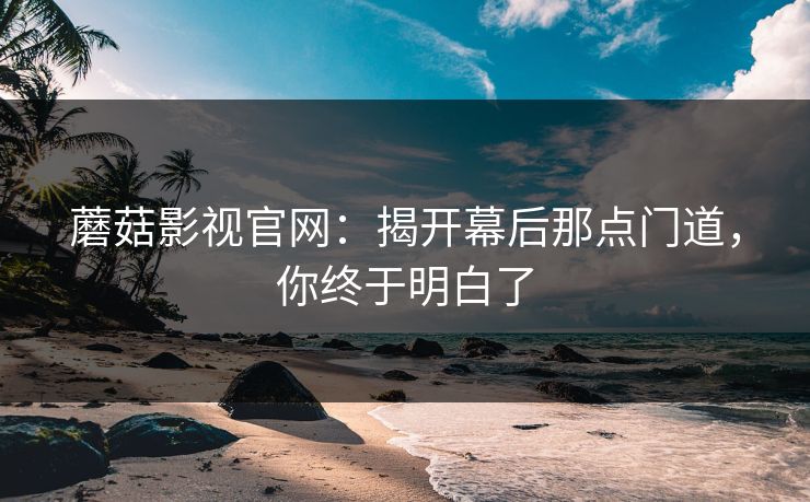 蘑菇影视官网：揭开幕后那点门道，你终于明白了