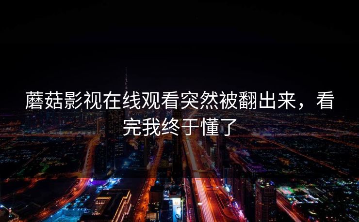 蘑菇影视在线观看突然被翻出来，看完我终于懂了