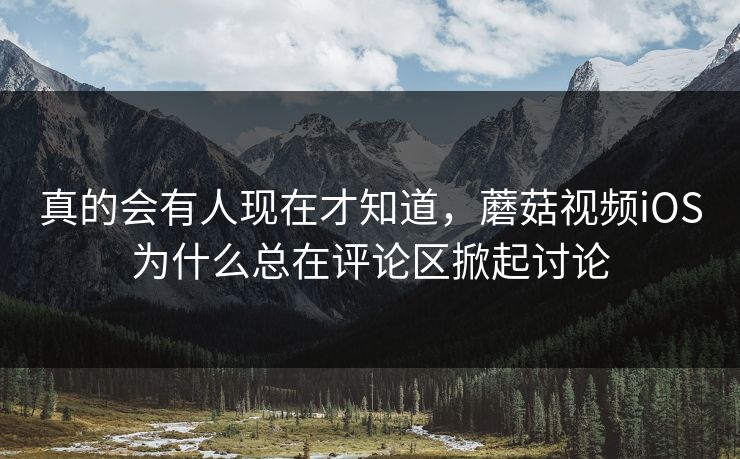 真的会有人现在才知道，蘑菇视频iOS为什么总在评论区掀起讨论