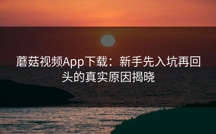 蘑菇视频App下载：新手先入坑再回头的真实原因揭晓