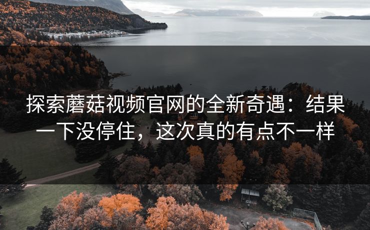 探索蘑菇视频官网的全新奇遇：结果一下没停住，这次真的有点不一样